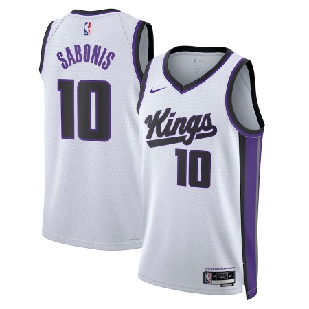 Canotte Uomo Sacramento Kings Domantas Sabonis Nike 2023-24 Association Edition Bianco Swingman